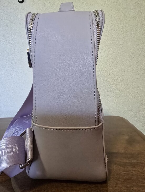 Steve Madden Lavender Faux Leather Backpack with Embossed SM Logo main image 13